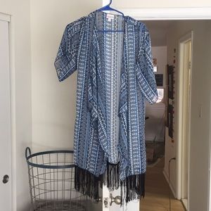 Lularoe Monroe  Fringed Kimono